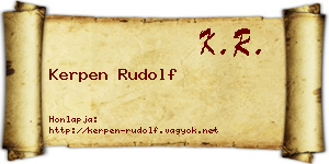 Kerpen Rudolf névjegykártya