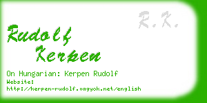 rudolf kerpen business card